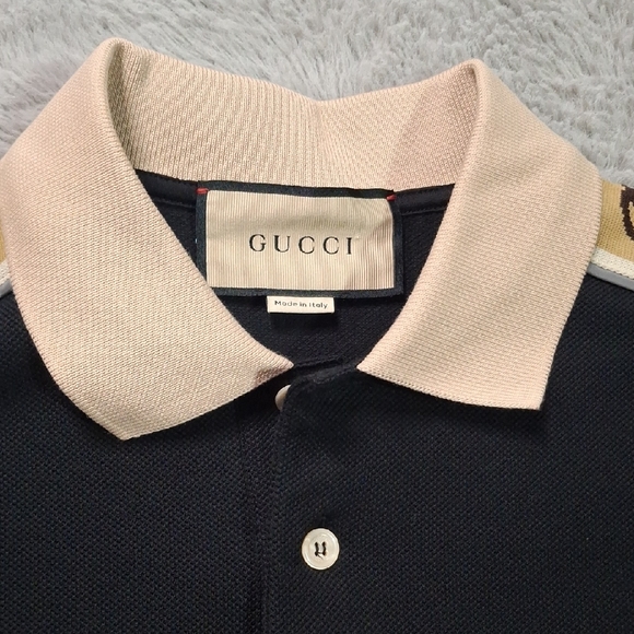 Gucci Black and Tan Polo Shirt - Picture 3 of 5